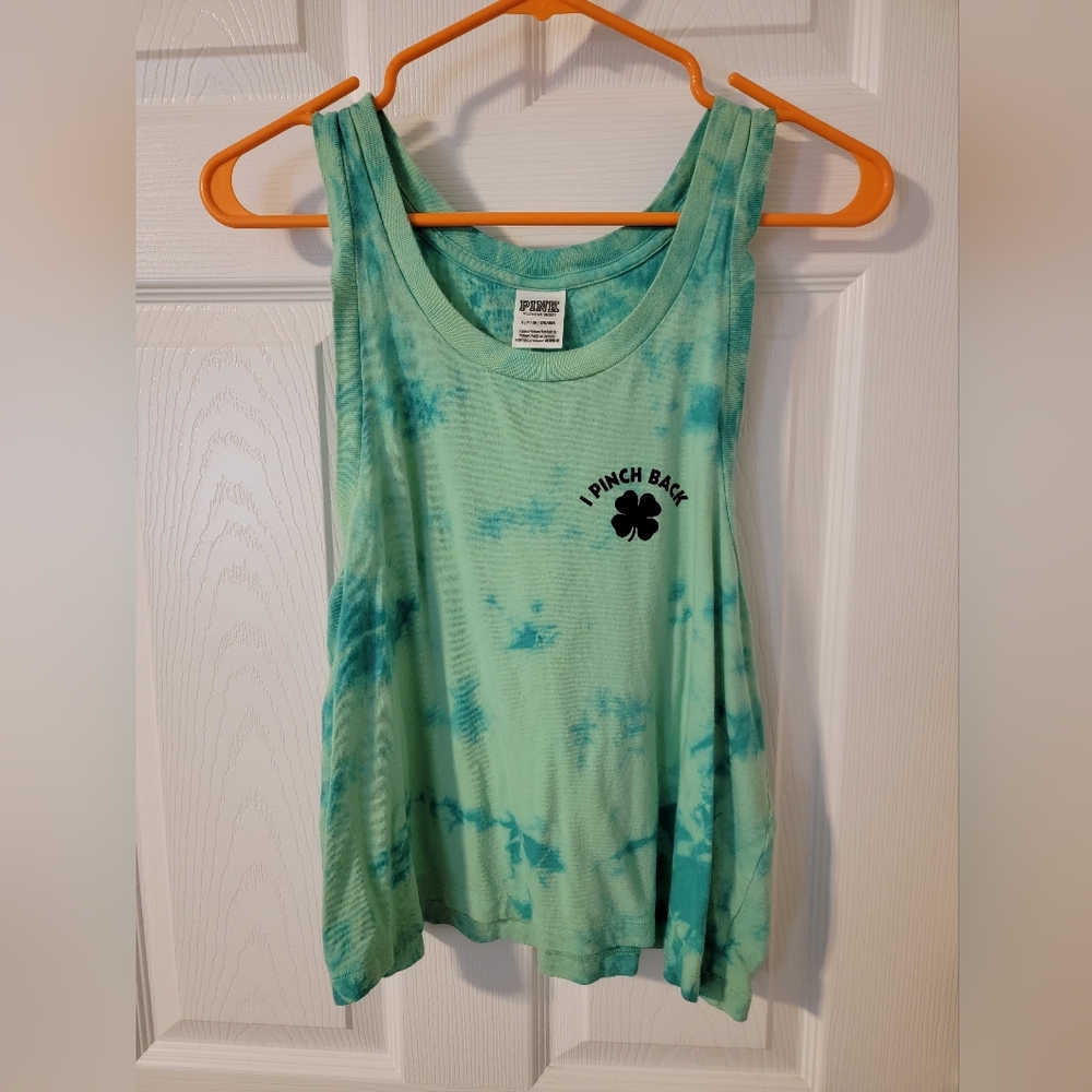 VS Pink Green Tye Die Tank Top